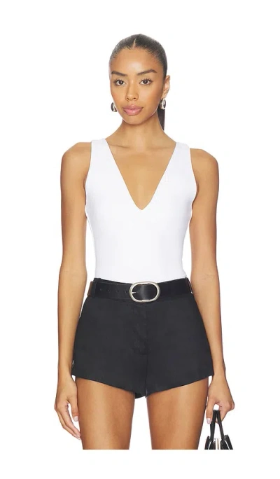 Good American Sculpting Deep V Bodysuit In White