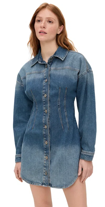 Good American Shaped Denim Dress Indigo1100 In Blue
