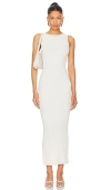 Good American Shine Scoop Back Ribbed Tank Dress In Cloud White001