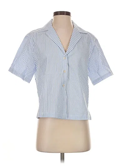 Good American Short Sleeve Blouse In Blue