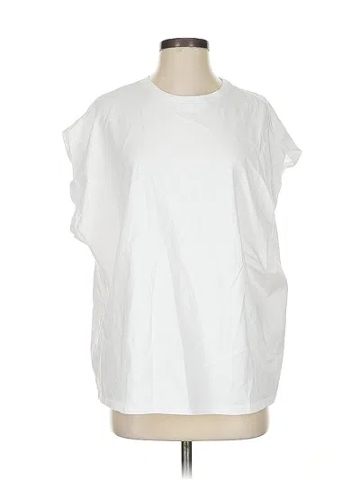 Pre-owned Good American Short Sleeve T-shirt In White