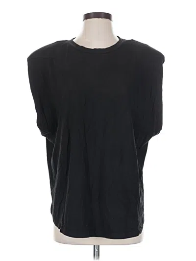 Pre-owned Good American Short Sleeve Top Black Crew Neck Tops