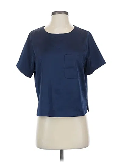 Pre-owned Good American Short Sleeve Top Blue Crew Neck Tops