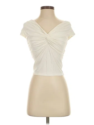 Pre-owned Good American Short Sleeve Top Ivory Sweetheart Neckline Tops