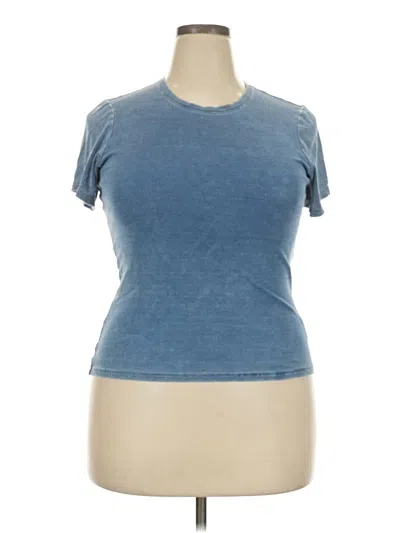 Pre-owned Good American Short Sleeve T-shirt In Blue