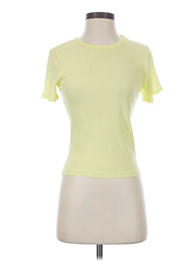 Pre-owned Good American Short Sleeve T-shirt In Yellow