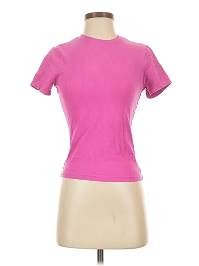 Pre-owned Good American Short Sleeve Turtleneck In Pink