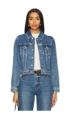 Good American Shrunken Trucker Jacket In Blue