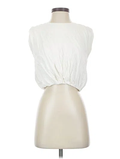 Pre-owned Good American Sleeveless Blouse In White