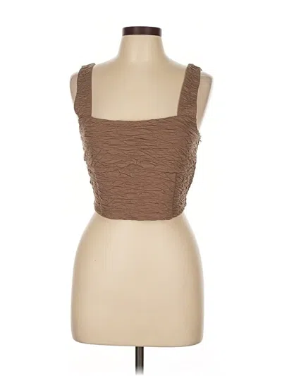 Pre-owned Good American Sleeveless Top Brown Square Neckline Tops