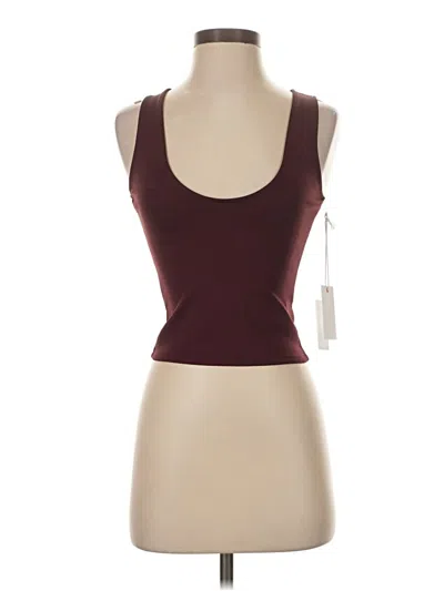Pre-owned Good American Sleeveless Top Burgundy Scoop Neck Tops