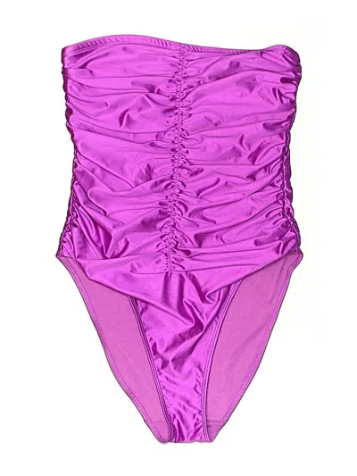 Pre-owned Good American Sleeveless Top Purple Strapless Neckline Tops