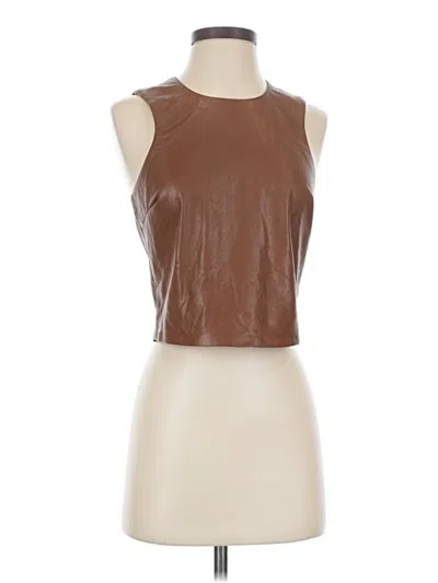 Pre-owned Good American Sleeveless T-shirt In Brown