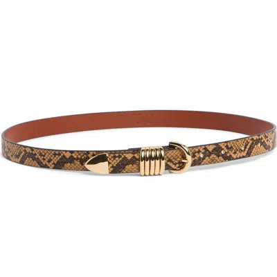 Good American Slim 5 Ring Faux Leather Belt In Bpsp Print