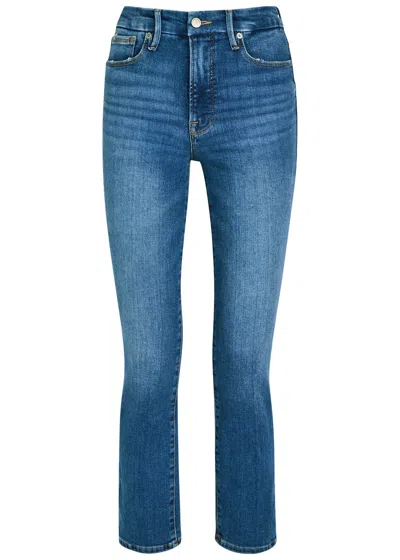 Good American Slim Straight-leg Cropped Jeans In Blue