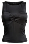 GOOD AMERICAN GOOD AMERICAN SLINKY JERSEY RUCHED TANK TOP