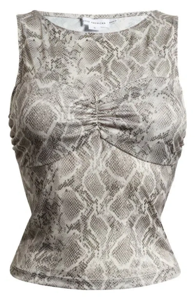 Good American Slinky Jersey Ruched Tank Top In Snakeskin Print001