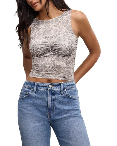 GOOD AMERICAN SLINKY JERSEY RUCHED TANK TOP