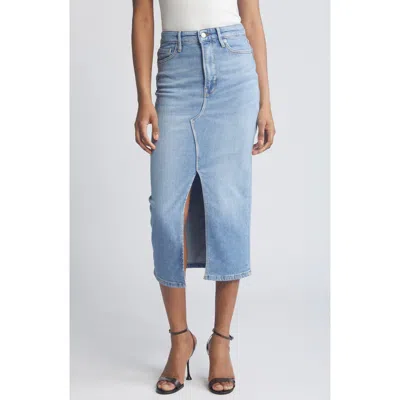 Good American Slit Front Denim Midi Skirt