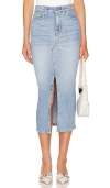Good American Slit Front Midi Skirt In Blue598 In Blue598