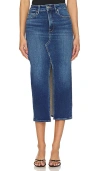 Good American Front Slit Denim Midi Skirt In Blue691
