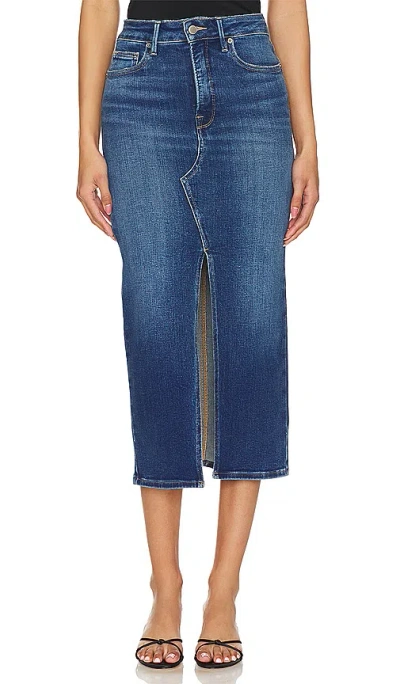 GOOD AMERICAN SLIT FRONT MIDI SKIRT