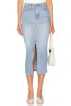 Good American Slit Front Midi Skirt In Blue598 In Multi