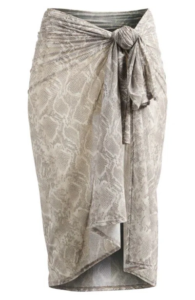 Good American Snakeskin Print Mesh Sarong In Ssp Print001