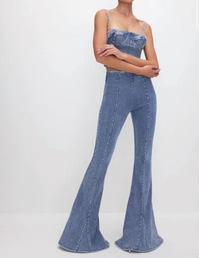 Good American Soft Sculpt Extreme Flare Jeans In Blue