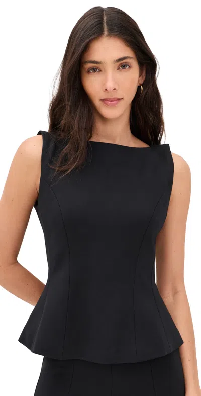 Good American Soft Stretch Ponte Top Black001