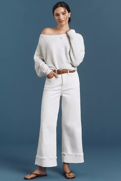 Good American Soft Tech Crop Straight-leg Jeans In Sand