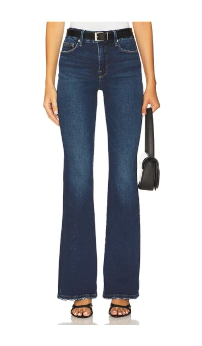 Good American Womens Indigo983 Good Legs Flare Stretch-denim Jeans In Blue