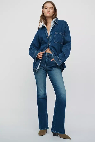 Good American Soft Tech Good Classic High Rise Bootcut Jeans In Blue