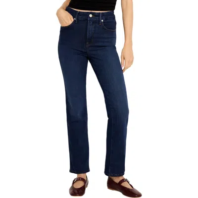GOOD AMERICAN GOOD AMERICAN SOFT TECH GOOD CURVE HIGH WAIST ANKLE STRAIGHT LEG JEANS