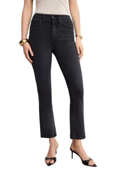 Good American Soft Tech Good Flare Crop Jeans In Black
