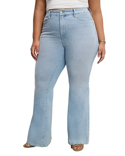 Good American Soft Tech Good Legs Flare Jeans In Indigo841