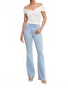 Good American Soft-tech Good Legs Flare Jeans In Indigo841 In Multi