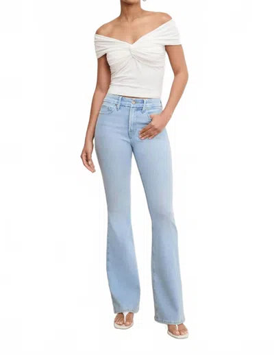Good American Soft-tech Good Legs Flare Jeans In Indigo841 In Multi