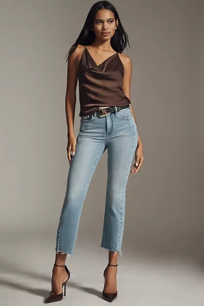 Good American Soft Tech Good Legs Mid-rise Straight Jeans In Blue