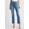 Good American Soft Tech Good Legs Raw Hem Straight Leg Jeans In Blue