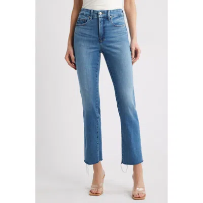 GOOD AMERICAN GOOD AMERICAN SOFT TECH GOOD LEGS RAW HEM STRAIGHT LEG JEANS