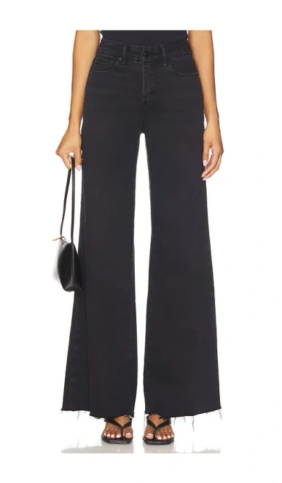 Good American Soft Tech Good Petite Palazzo Jeans In Black