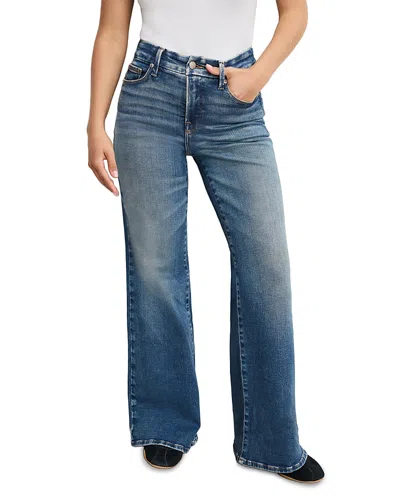Good American Soft Tech Good Petite Palazzo Jeans In Indigo986 In Purple