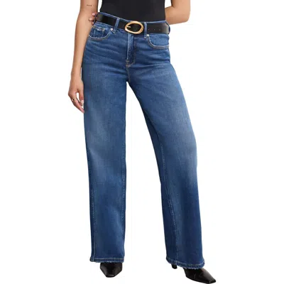 Good American Soft-tech Good Petite Wide Leg Jeans In Blue