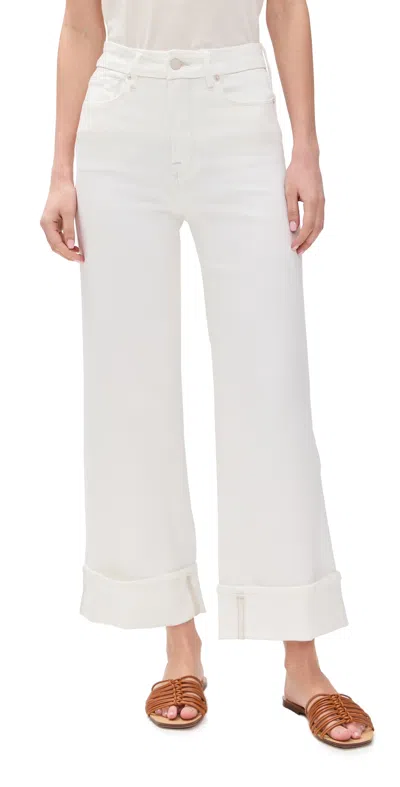 Good American Soft Tech Good Skate Wide Cropped Jeans Cloud White001