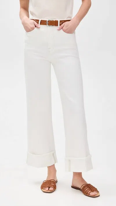 Good American Soft Tech Good Skate Wide Jeans In Cloud White In Neutral