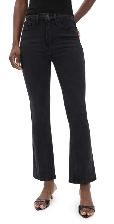 Good American Soft Tech Good Standard Kick Flare Jeans Black390