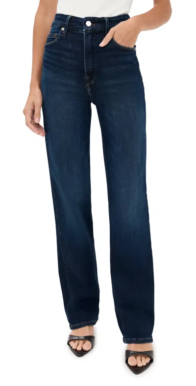 Good American Soft Tech Good Straight Jeans Indigo572 In Blue