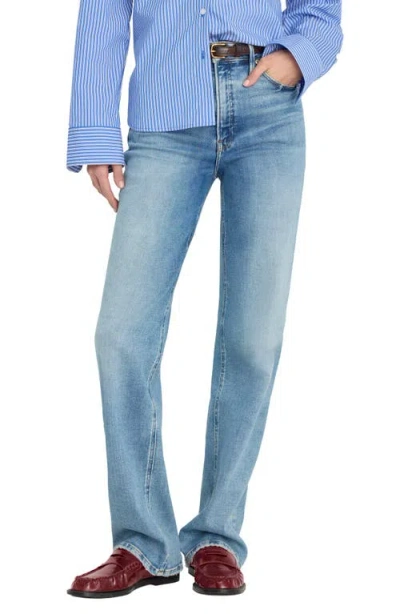 Good American Soft-tech Good True High Waist Straight Leg Jeans In Blue