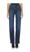 Good American Soft Tech Good True Straight Jeans In Blue